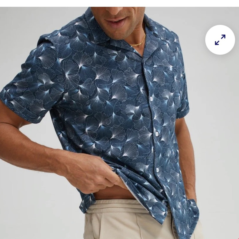 STONE ROSE Short-Sleeve Floral Fans DryTouch Sport Shirt sXXL